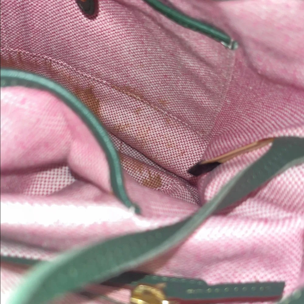 Dooney & Bourke Green Leather Hobo with Gold Hardware